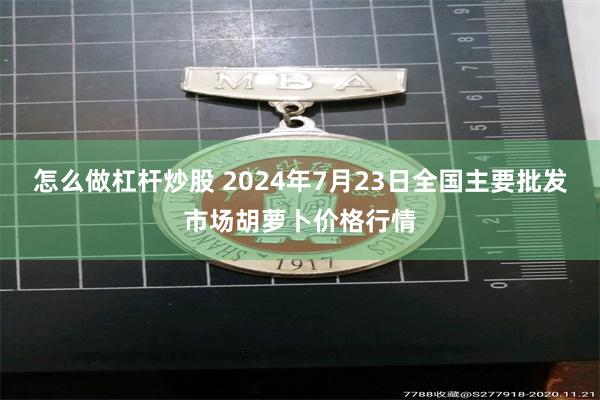 怎么做杠杆炒股 2024年7月23日全国主要批发市场胡萝卜价格行情