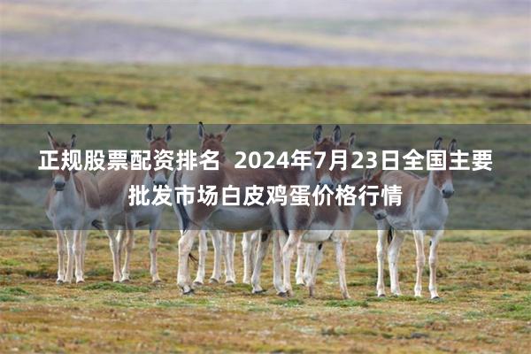 正规股票配资排名  2024年7月23日全国主要批发市场白皮鸡蛋价格行情