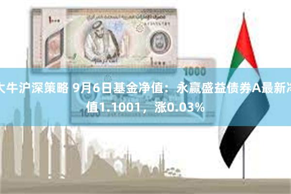 大牛沪深策略 9月6日基金净值：永赢盛益债券A最新净值1.1001，涨0.03%