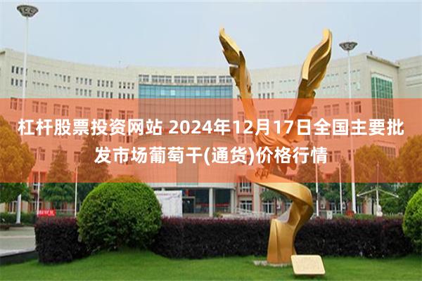 杠杆股票投资网站 2024年12月17日全国主要批发市场葡萄干(通货)价格行情