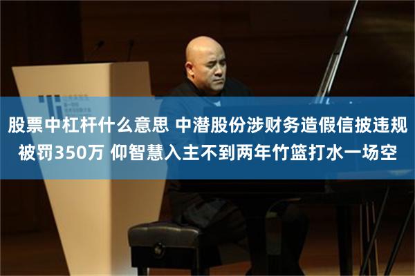 股票中杠杆什么意思 中潜股份涉财务造假信披违规被罚350万 仰智慧入主不到两年竹篮打水一场空